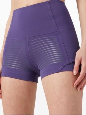 Lululemon Womens Purple Rogue Renegade High-Rise Activewear Athletic Shorts Sz 8